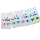 Tiny Glitter Butterfly Doolittle Acrylic Stud Earrings