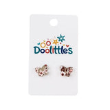 Tiny Doolittle Acrylic Floral Butterfly Stud Earrings
