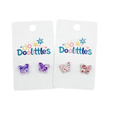 Tiny Doolittle Acrylic Floral Butterfly Stud Earrings