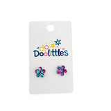 Tiny Chunky Glitter Blossom Doolittle Acrylic Stud Earrings