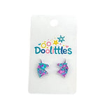 Tiny Chunky Glitter Unicorn Doolittle Acrylic Stud Earrings