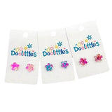 Tiny Chunky Glitter Blossom Doolittle Acrylic Stud Earrings