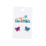 Tiny Chunky Glitter Doolittle Acrylic Butterfly Stud Earrings