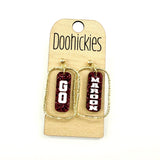 Spirit Glitter Color Bar Dangles - School Spirit Acrylic Earrings - 9 Color Options