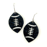 1.5" Glitter School Spirit Football Dangles - Custom Spirit Earrings - 9 Color Options