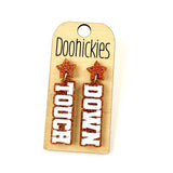 Glitter Touch Down Dangles - Custom Spirit Football Earrings - 9 Color Options