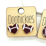 Textured Football Stud Collection - Sports Earrings - 2 Options