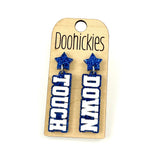 Glitter Touch Down Dangles - Custom Spirit Football Earrings - 9 Color Options