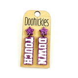 Glitter Touch Down Dangles - Custom Spirit Football Earrings - 9 Color Options