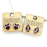 Textured Football Stud Collection - Sports Earrings - 2 Options