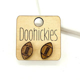 Wood Football Stud Collection - Sports Earrings - 2 Options