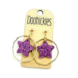 Spirit Glitter Star Dangles - School Spirit Acrylic Earrings - 9 Color Options