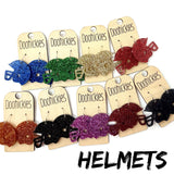 1.25" Glitter School Spirit Football Helmet Dangles - Custom Spirit Earrings - 9 Color Options