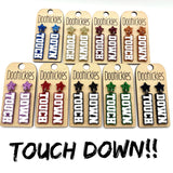Glitter Touch Down Dangles - Custom Spirit Football Earrings - 9 Color Options