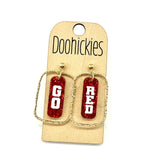 Spirit Glitter Color Bar Dangles - School Spirit Acrylic Earrings - 9 Color Options