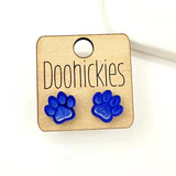 13mm School Spirit Mirror Paw Studs - Custom Spirit Earrings - 10 Color Options