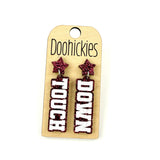Glitter Touch Down Dangles - Custom Spirit Football Earrings - 9 Color Options