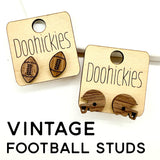 Wood Football Stud Collection - Sports Earrings - 2 Options