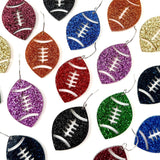 1.5" Glitter School Spirit Football Dangles - Custom Spirit Earrings - 9 Color Options