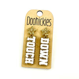 Glitter Touch Down Dangles - Custom Spirit Football Earrings - 9 Color Options