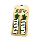 Glitter Touch Down Dangles - Custom Spirit Football Earrings - 9 Color Options