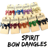 Glitter School Spirit Bow Dangle Earrings - Sports Earrings - 9 Color Options