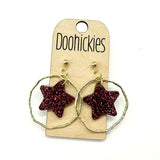 Spirit Glitter Star Dangles - School Spirit Acrylic Earrings - 9 Color Options