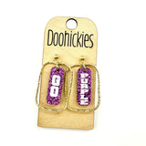 Spirit Glitter Color Bar Dangles - School Spirit Acrylic Earrings - 9 Color Options