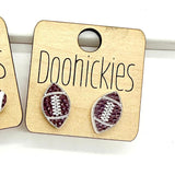 Textured Football Stud Collection - Sports Earrings - 2 Options