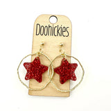 Spirit Glitter Star Dangles - School Spirit Acrylic Earrings - 9 Color Options