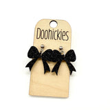 Glitter School Spirit Bow Dangle Earrings - Sports Earrings - 9 Color Options