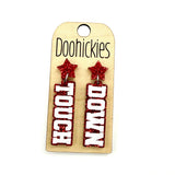 Glitter Touch Down Dangles - Custom Spirit Football Earrings - 9 Color Options