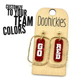 Spirit Glitter Color Bar Dangles - School Spirit Acrylic Earrings - 9 Color Options