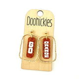 Spirit Glitter Color Bar Dangles - School Spirit Acrylic Earrings - 9 Color Options