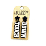 Glitter Touch Down Dangles - Custom Spirit Football Earrings - 9 Color Options