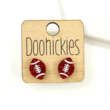 School Spirit Glitter Football Studs - Custom Spirit Earrings - 9 Color Options