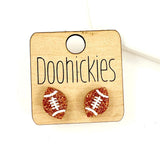 School Spirit Glitter Football Studs - Custom Spirit Earrings - 9 Color Options
