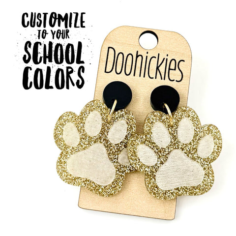 Customizable Engraved Paw Spirit Dangle Earrings