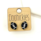 School Spirit Glitter Football Studs - Custom Spirit Earrings - 9 Color Options