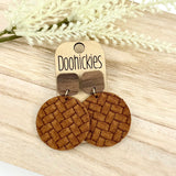 Walnut & Soft Fall Box Braided Piggyback Collection - Leather Earrings