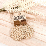 Walnut & Soft Fall Box Braided Piggyback Collection - Leather Earrings