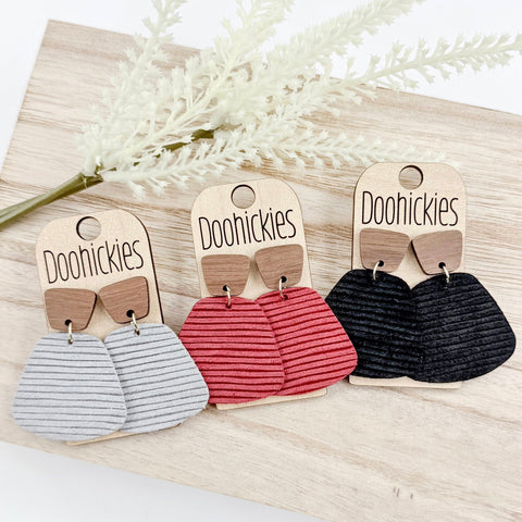 Fall Ruffle Jasmine Leather Earrings