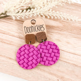 Walnut & Bold Fall Box Braided Piggyback Collection - Leather Earrings