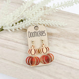 Fall Double Plaid Pumpkin Dangle Acrylic Earrings