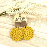 Walnut & Bold Fall Box Braided Piggyback Collection - Leather Earrings