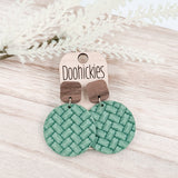 Walnut & Soft Fall Box Braided Piggyback Collection - Leather Earrings