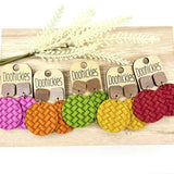 Walnut & Bold Fall Box Braided Piggyback Collection - Leather Earrings