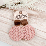 Walnut & Soft Fall Box Braided Piggyback Collection - Leather Earrings