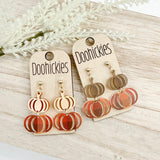 Fall Double Plaid Pumpkin Dangle Acrylic Earrings