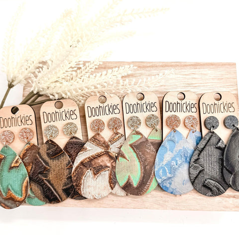 Deep Embossed Western Teardrop Dangle Earring Collection